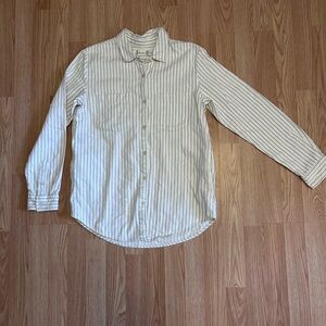 Altar'd State Men's White Striped Button Down Shirt